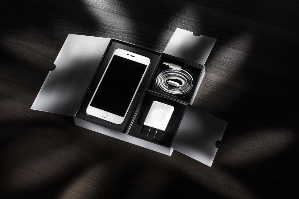 Free Image of Light and Shadow - iPhone in Box  