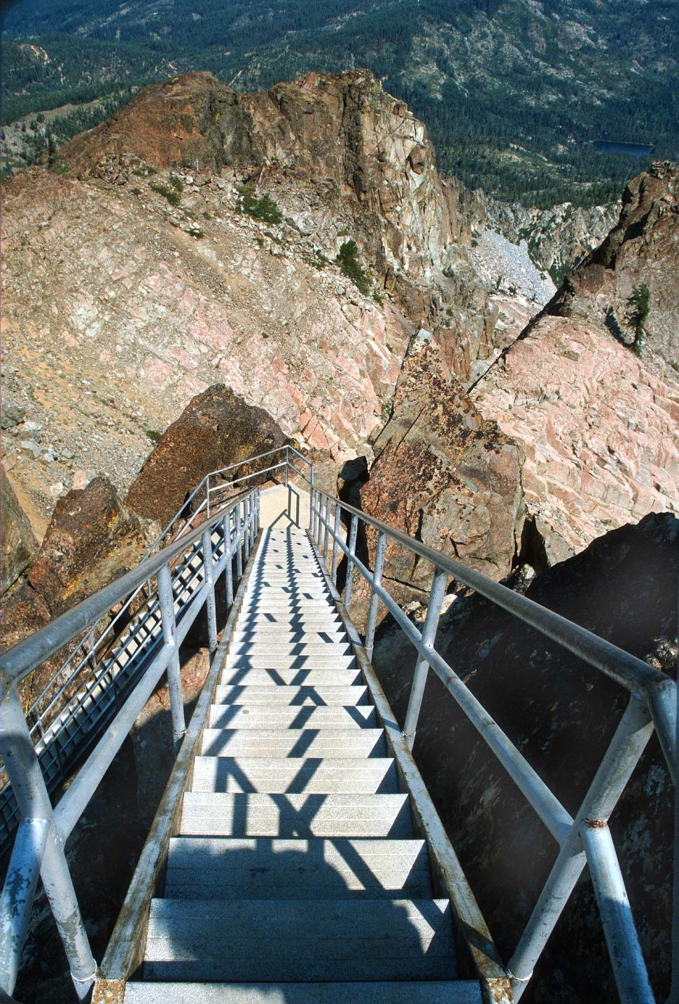 Free Image of Steps from lookout tower 