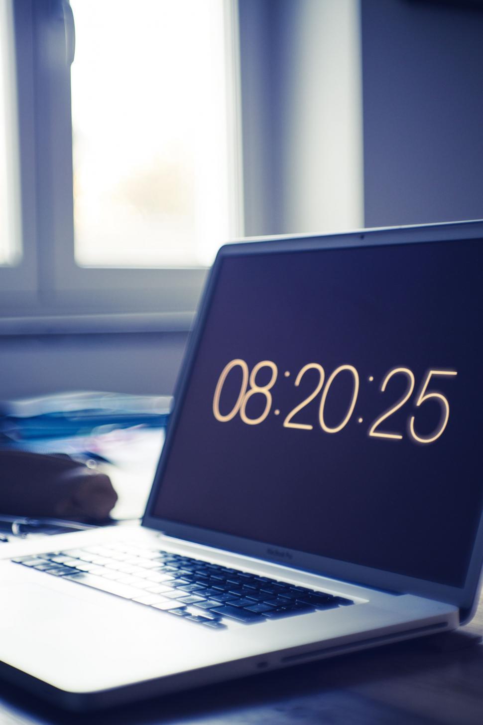 Free Image of Time on Laptop Screen  