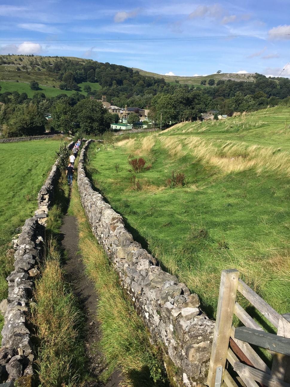 Free Image of Countryside footpath with people  