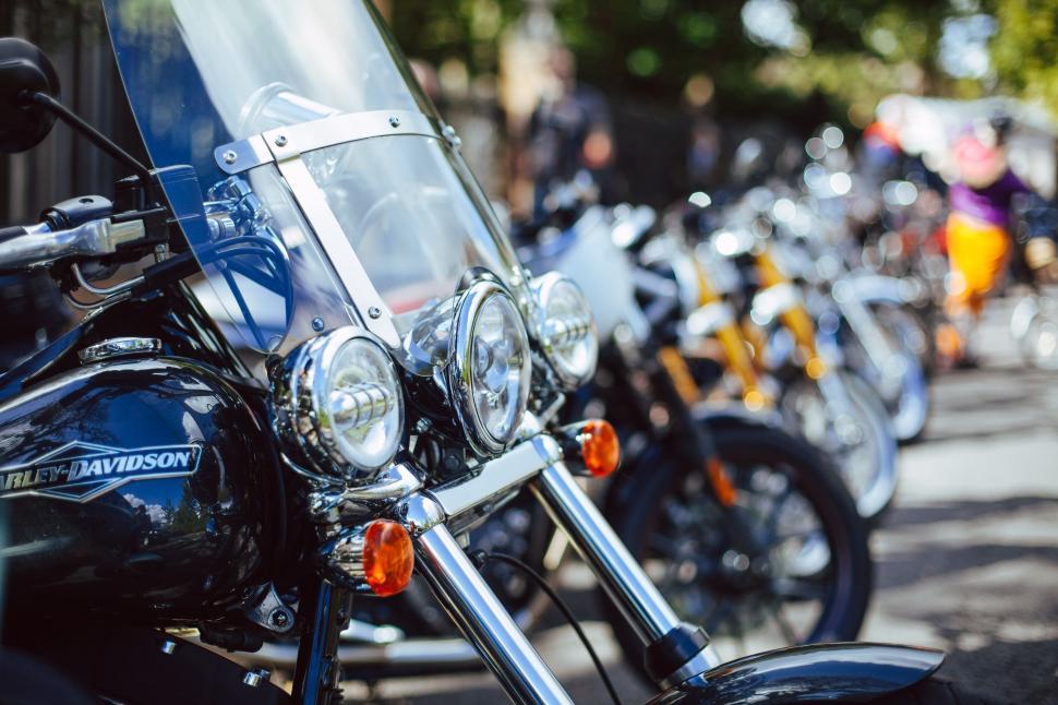 Free Image of Motorbikes in a row  