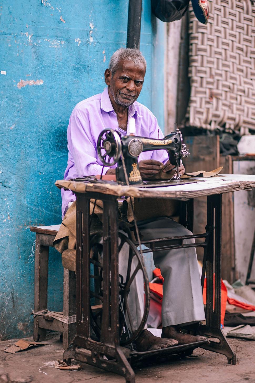 Free Image of Old Indian Tailor 
