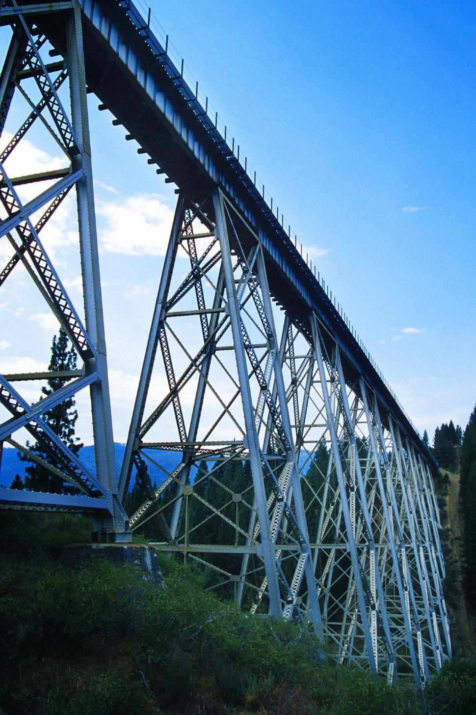 Free Image of Large trestle spanning gorge 
