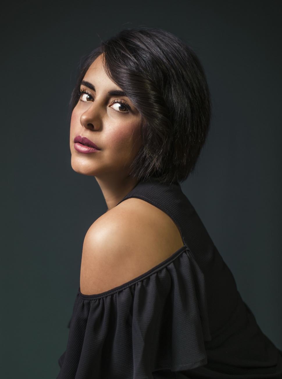 Free Image of Young Indian Woman in Black Dress  