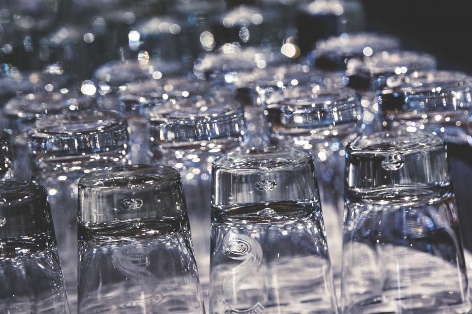 Free Image of Empty Glasses on bar counter  