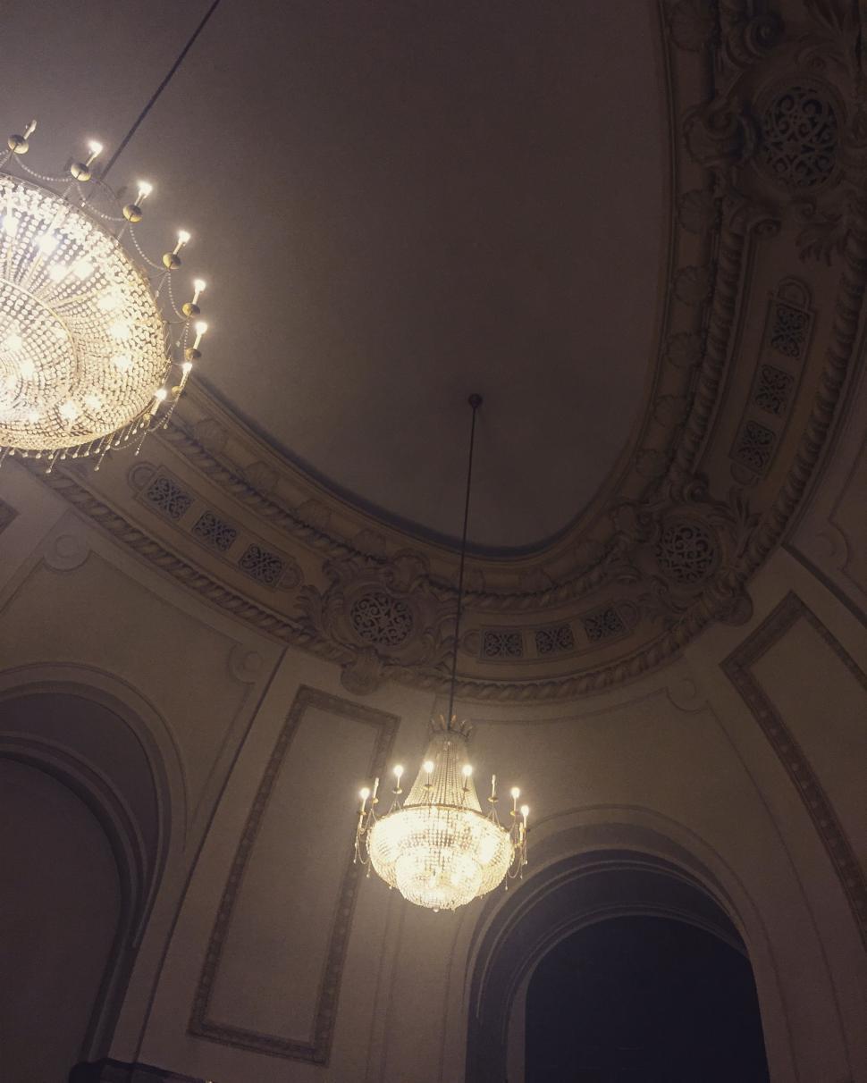 Free Image of Two Chandeliers  