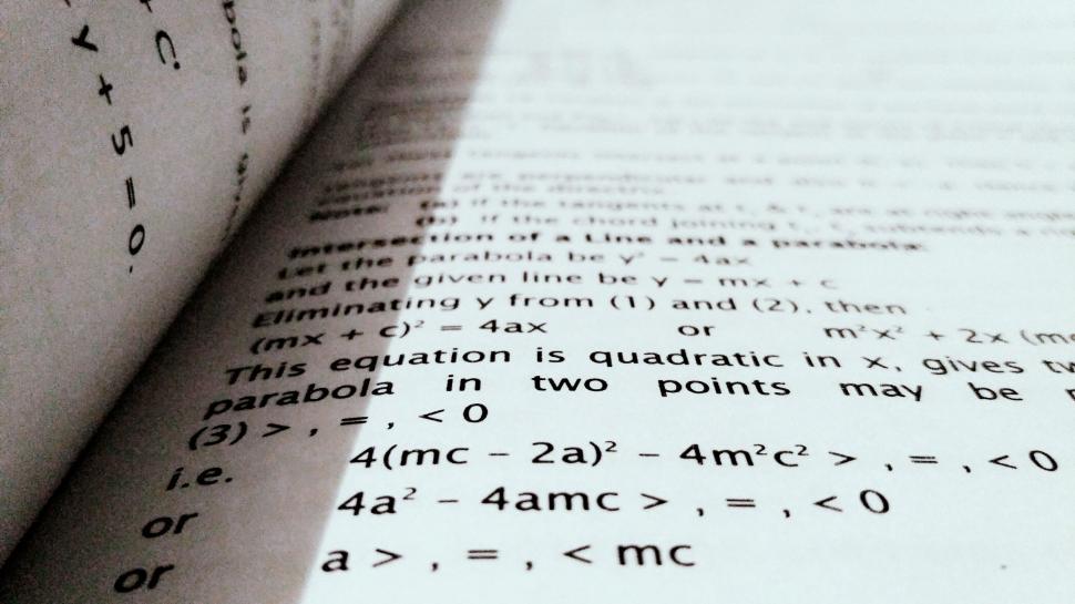Free Image of Page of Mathematics Book  