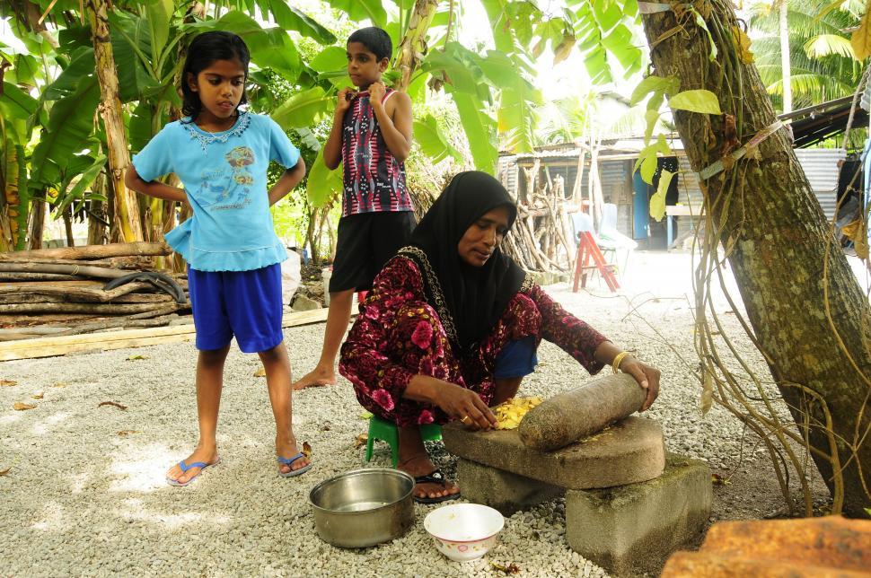Free Image of Muslim Woman with Children in Village 