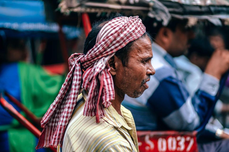 Free Image of Rickshaw Puller - New Delhi  