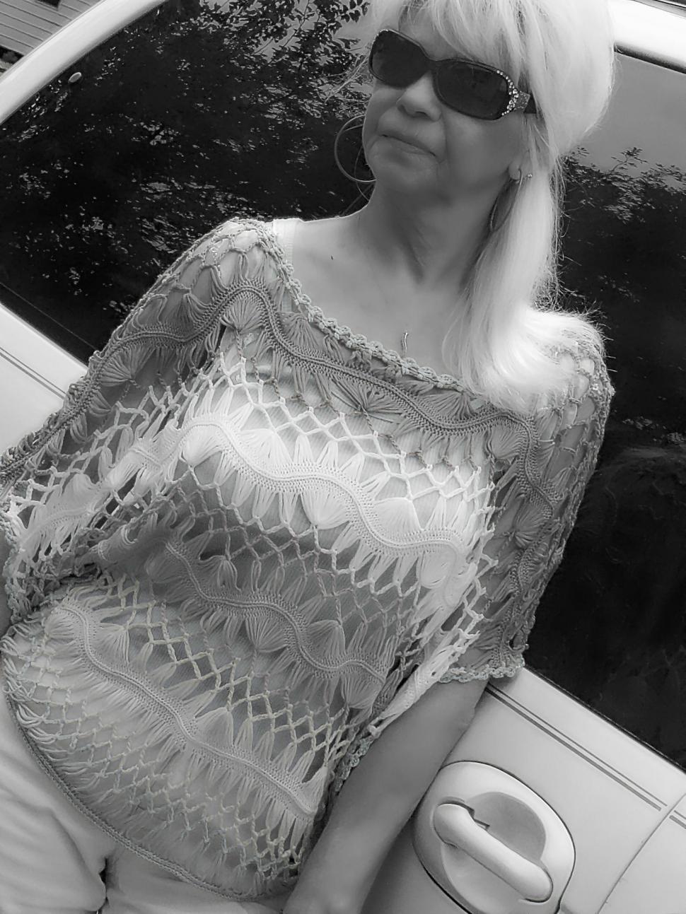 Free Image of Stylish Old Aged Woman in Sunglasses - Monochrome 
