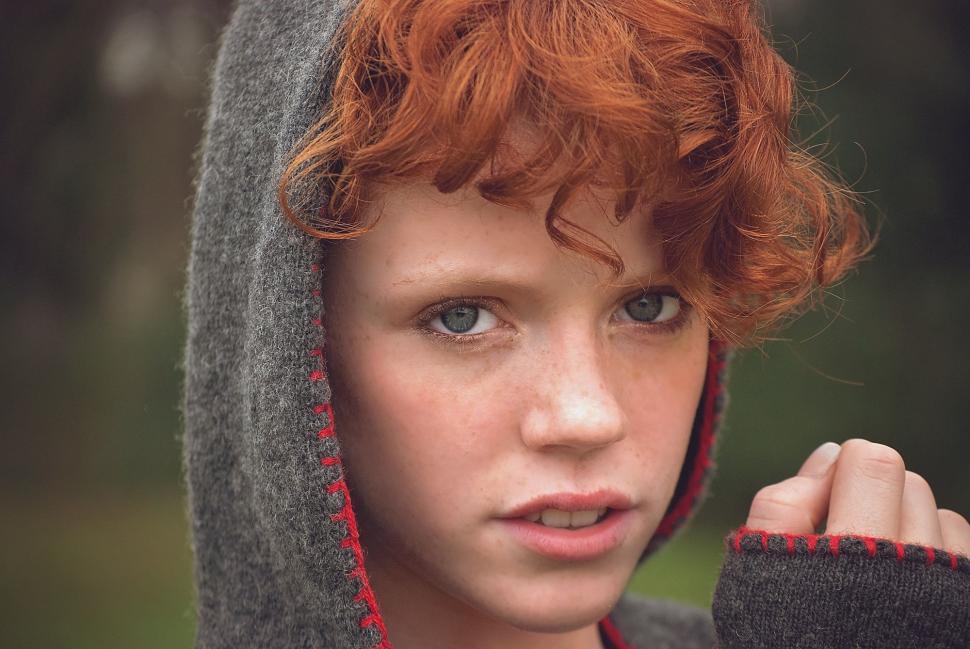 Free Image of Portrait of Young Girl With Blue Eyes  