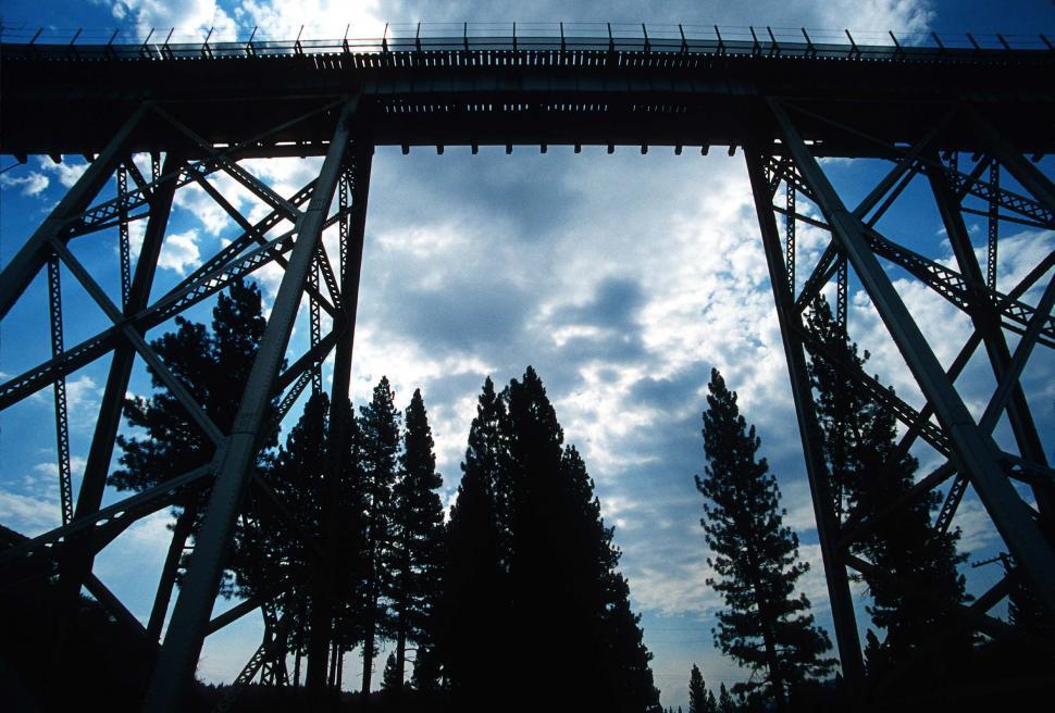 Free Image of Train trestle silhouette 
