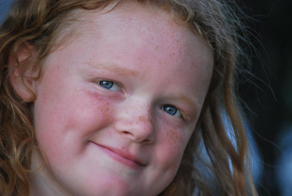 Free Image of Little Girl with blue eyes and blonde hair  