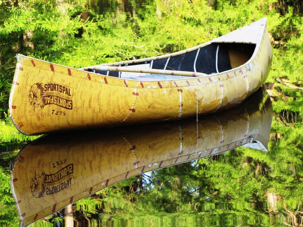 Free Image of Lake and Canoe With Trees  
