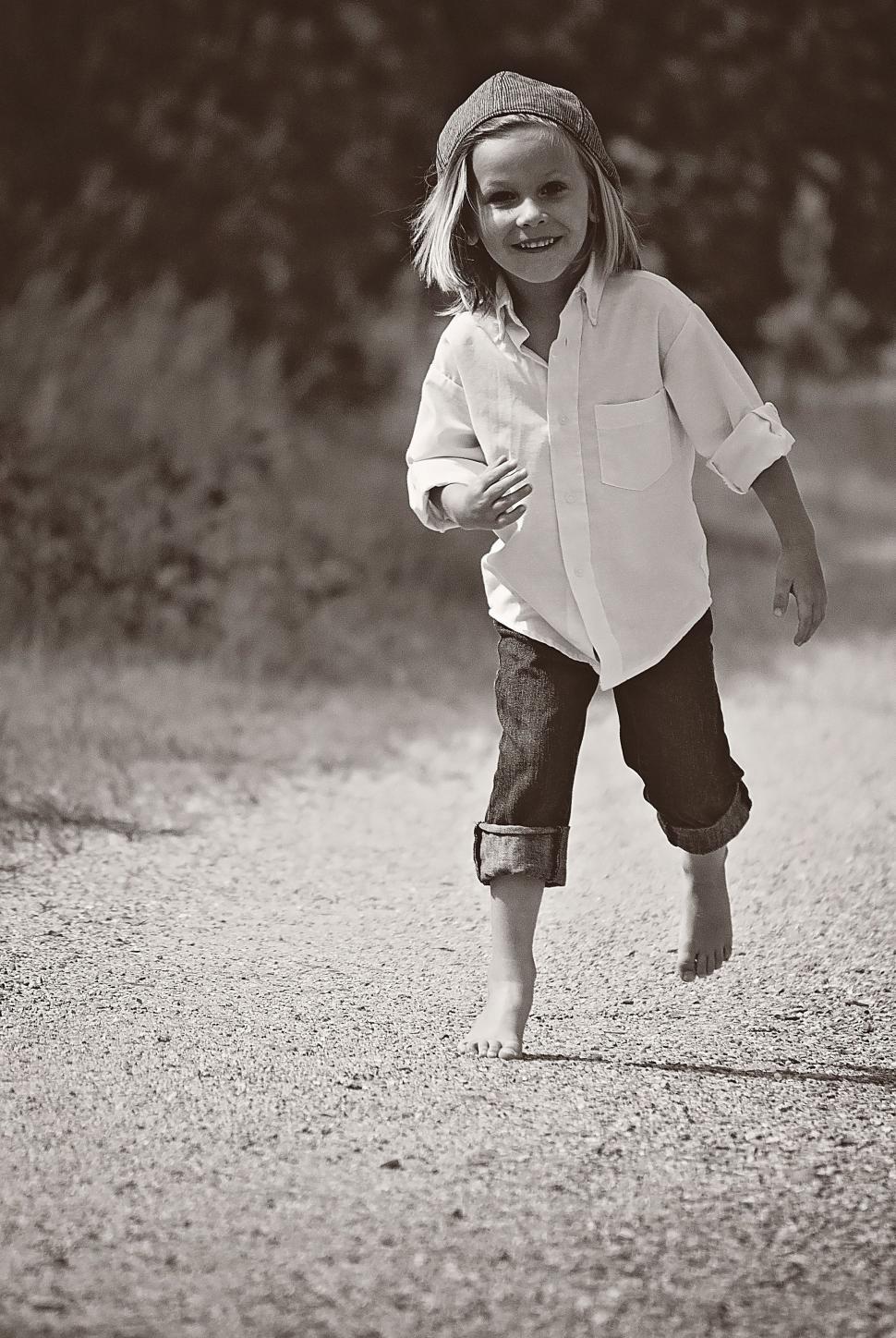 Free Image of Happy Little Boy in Newsboy cap - Looking at camera  