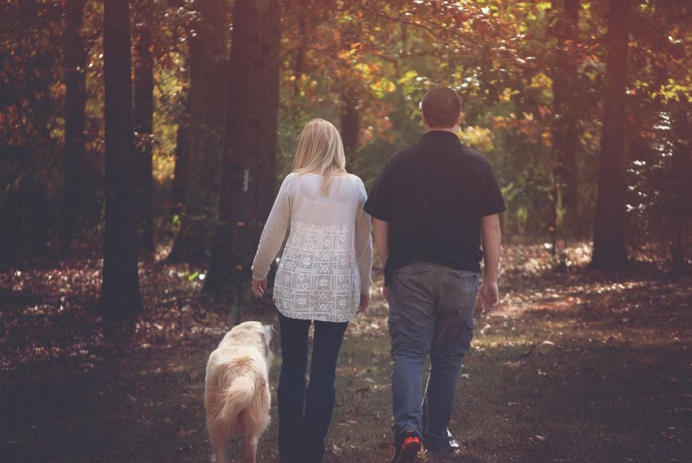 Free Image of Mother and Son With Dog  