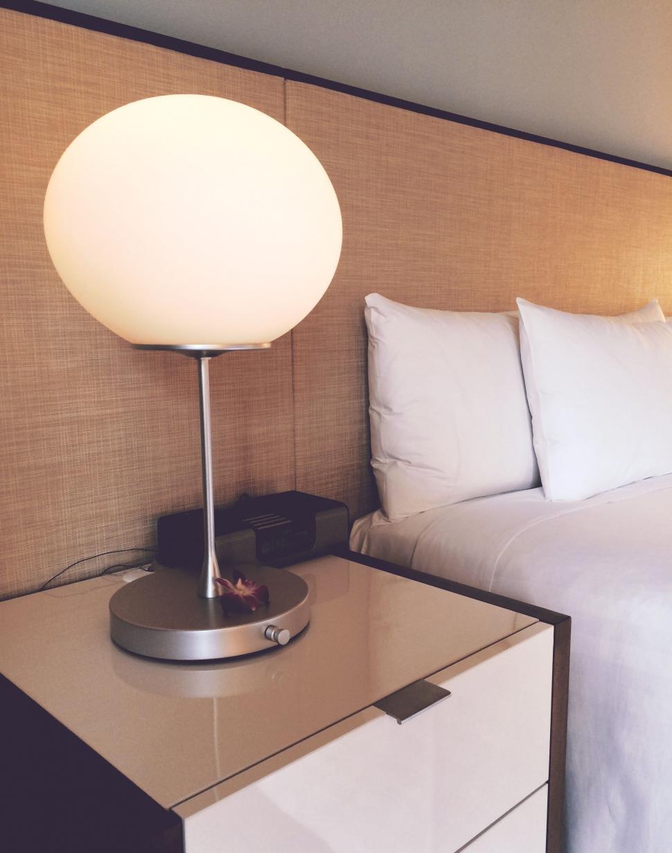Free Image of Night stand table in bedroom 