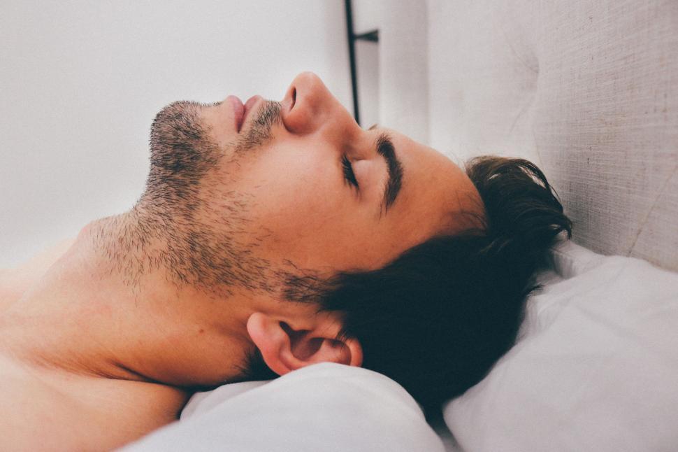 Free Image of Young Man Face While Sleeping  