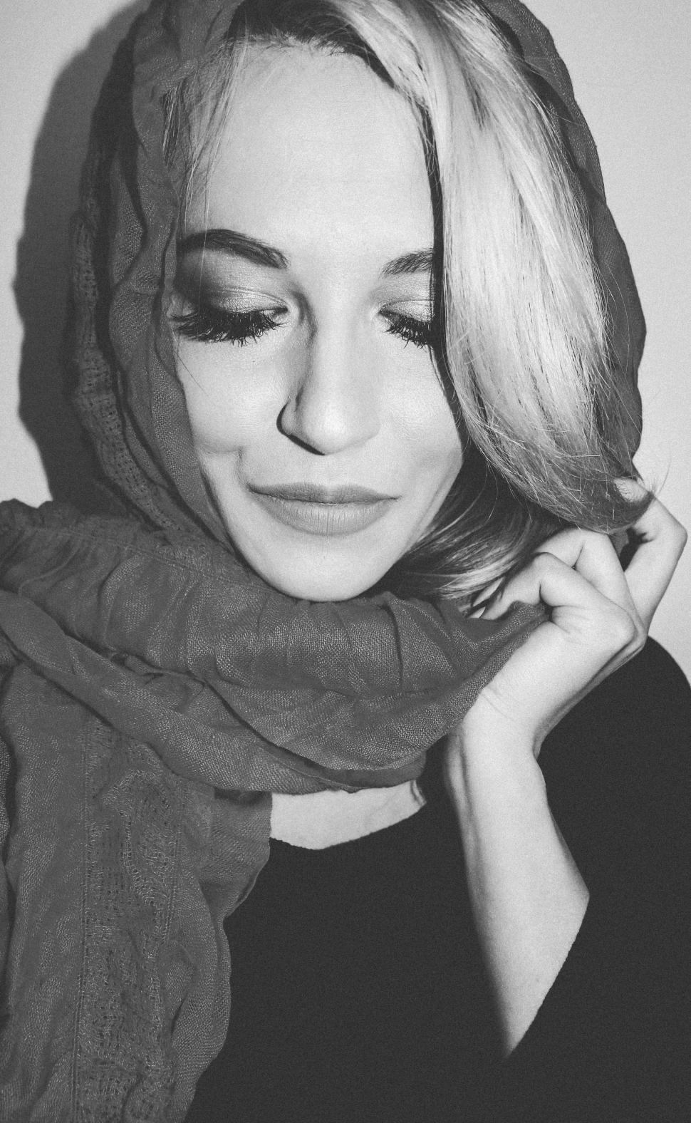 Free Image of Smiling Woman with scarf  