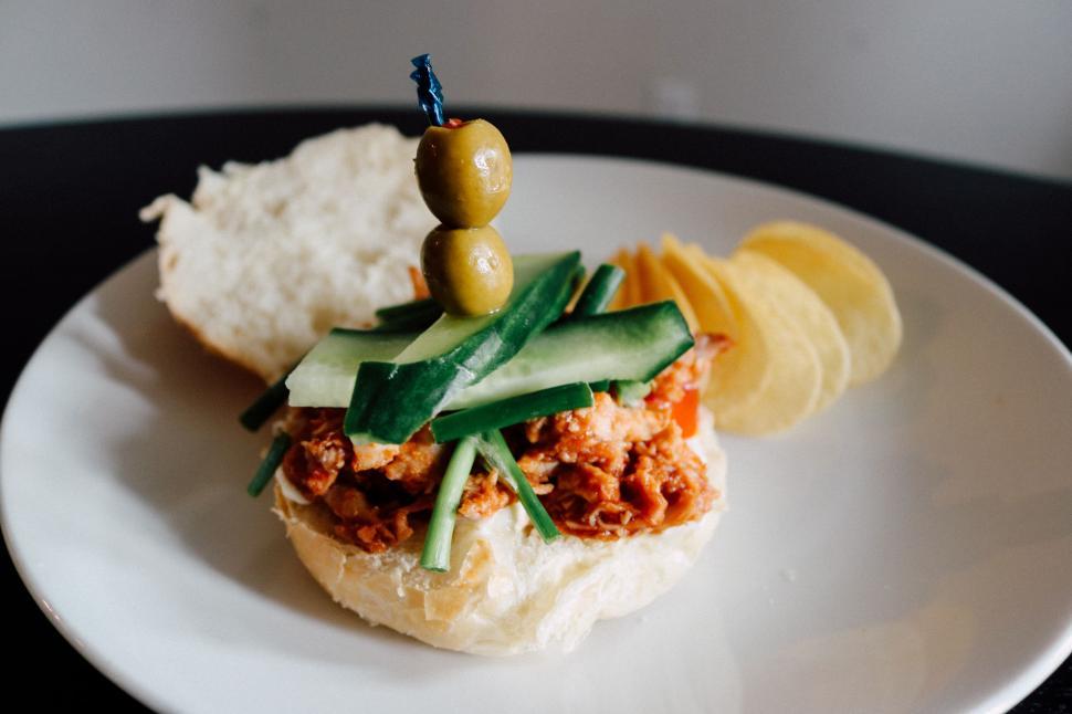 Free Image of Tea Sandwich With Green Olives  