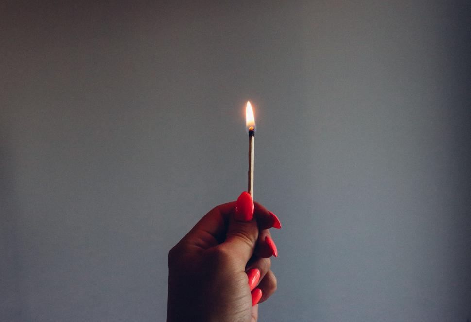 Free Image of Burning Matchstick  