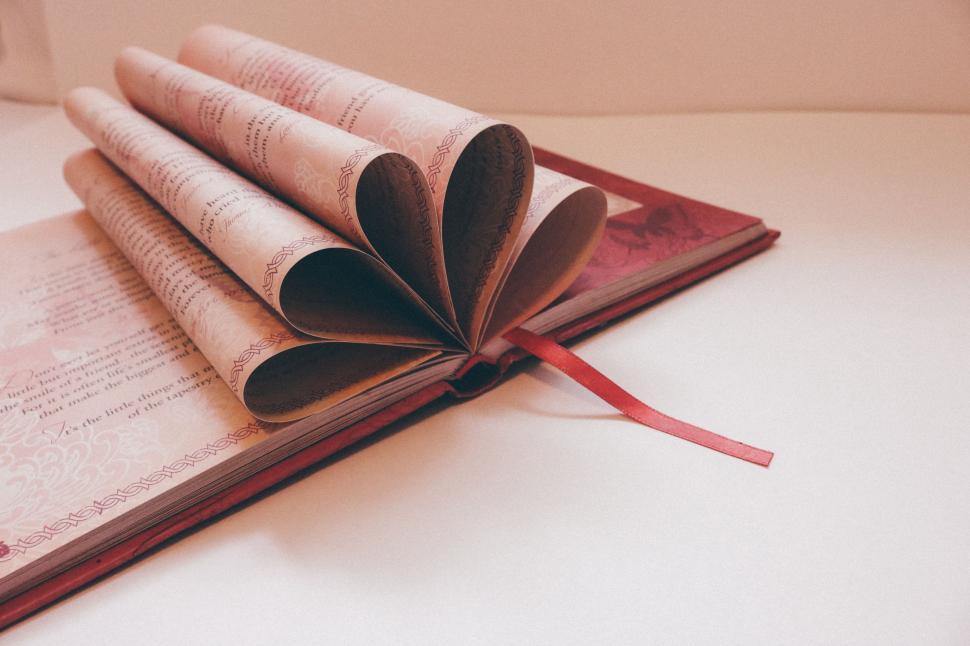 Free Image of Open Book with Curved Pages  