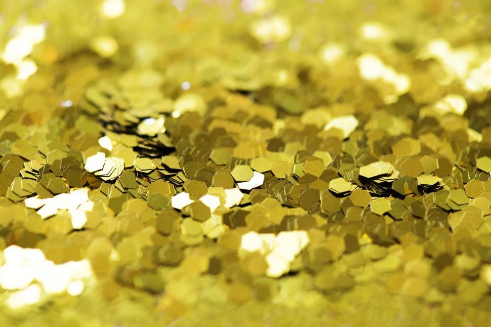 Free Image of Golden hexagonal glitter sparkles 