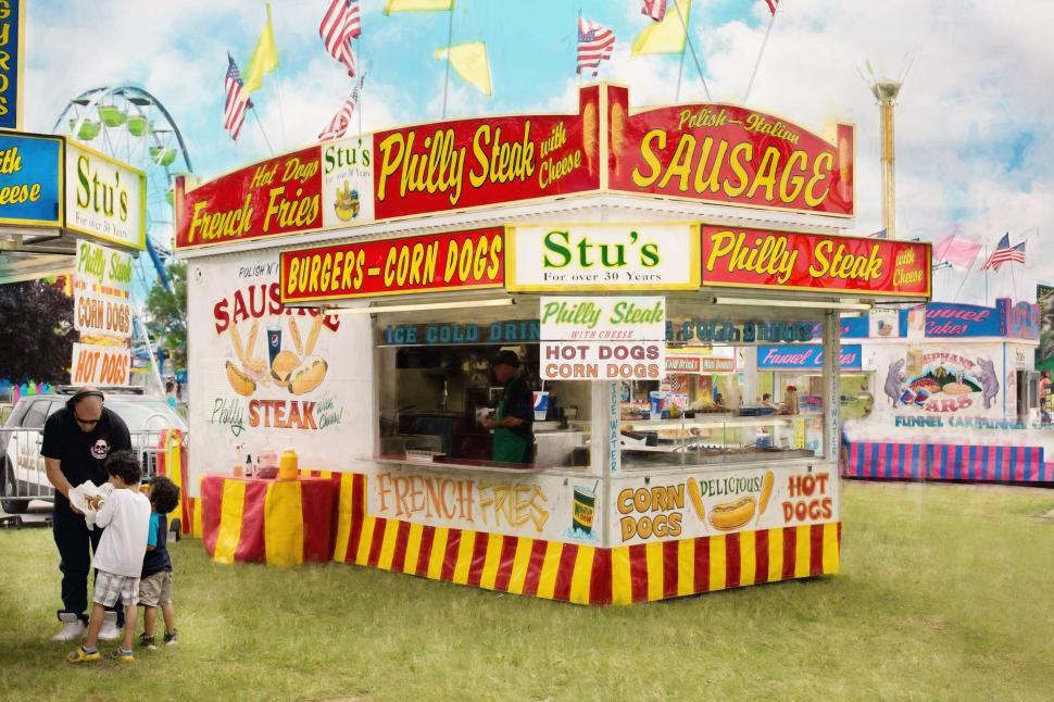 Free Image of Concession stand and green grass 