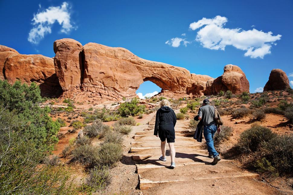 Free Image of Hikers at Arches National Park 