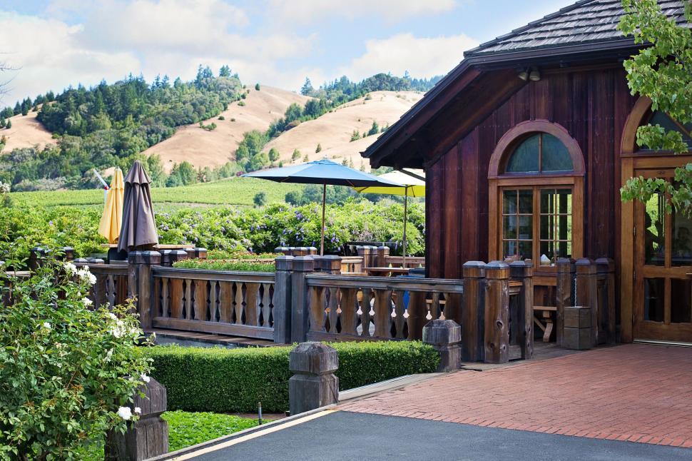 Free Image of Wooden House and Vineyard  