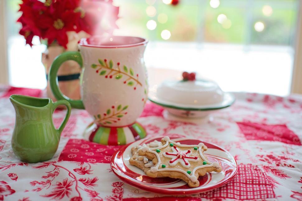 Free Image of Star-Shaped Cookies and Hot Coffee Mug  