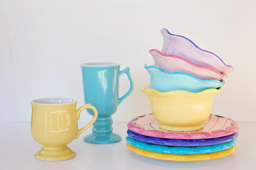 Free Image of Ceramic Dishes and Mugs  