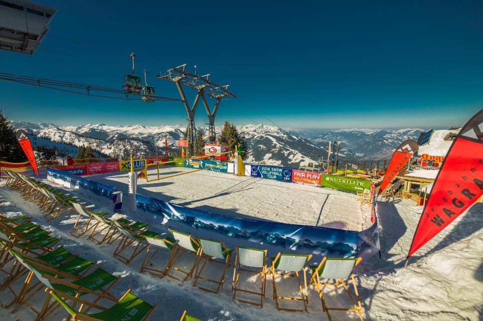 Free Image of Snow volleyball field 