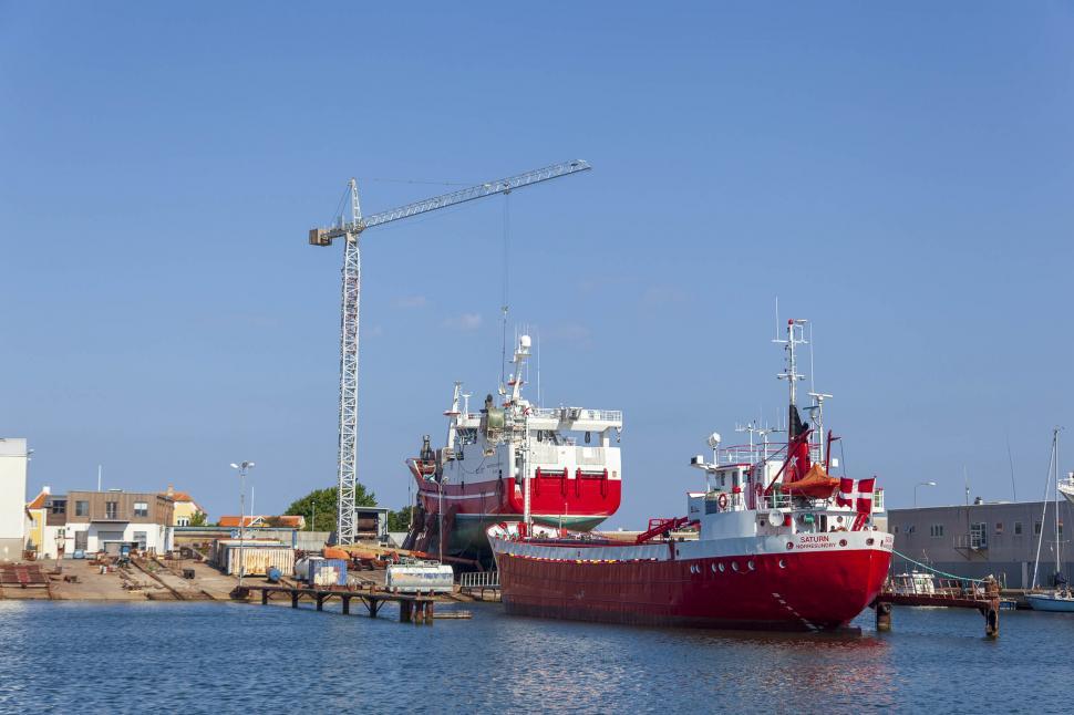 Free Image of Ships  at a Shipyard 