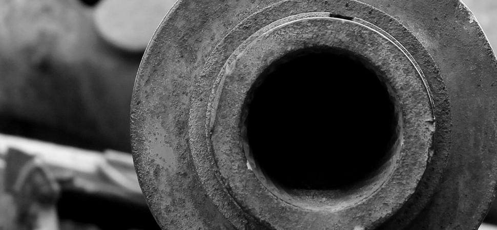 Free Image of Military Tank Pipe - B&W 