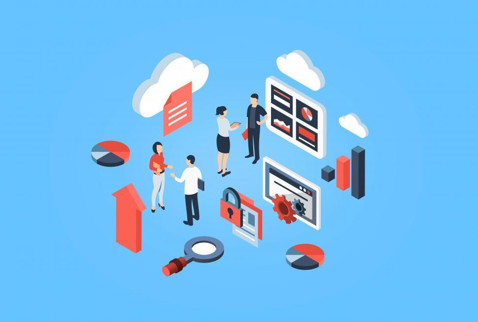 Free Image of Business Analytics - Isometric Drawing  