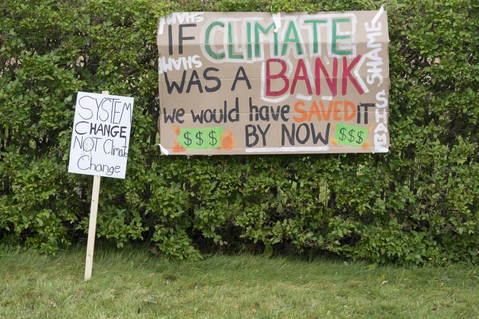 Free Image of Signs at a climate protest 
