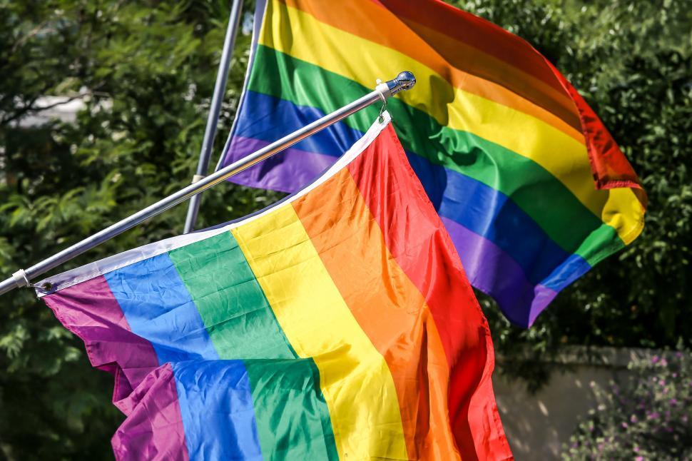 Free Image of Rainbow LGBT Rights Flags 