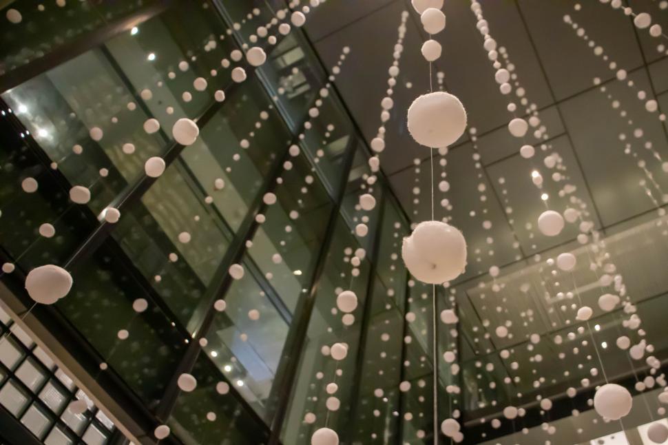 Free Image of blurred Snow Ball Christmas decoration  