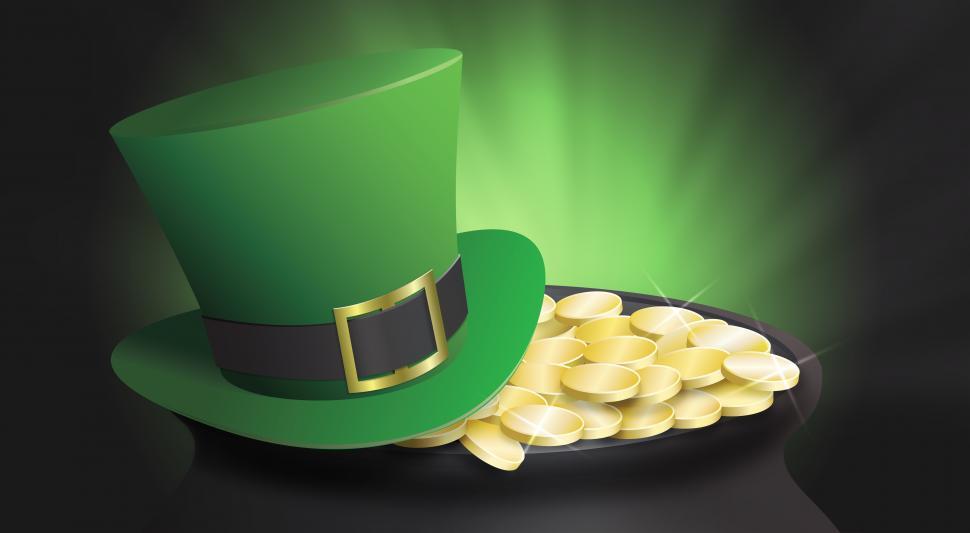 Free Image of Saint patricks day pot of gold and hat 