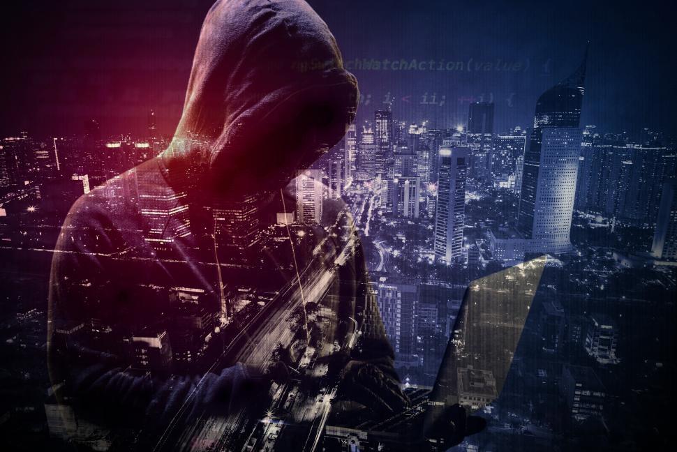 Free Image of Hacker Stealing Information - Double Exposure Effect 