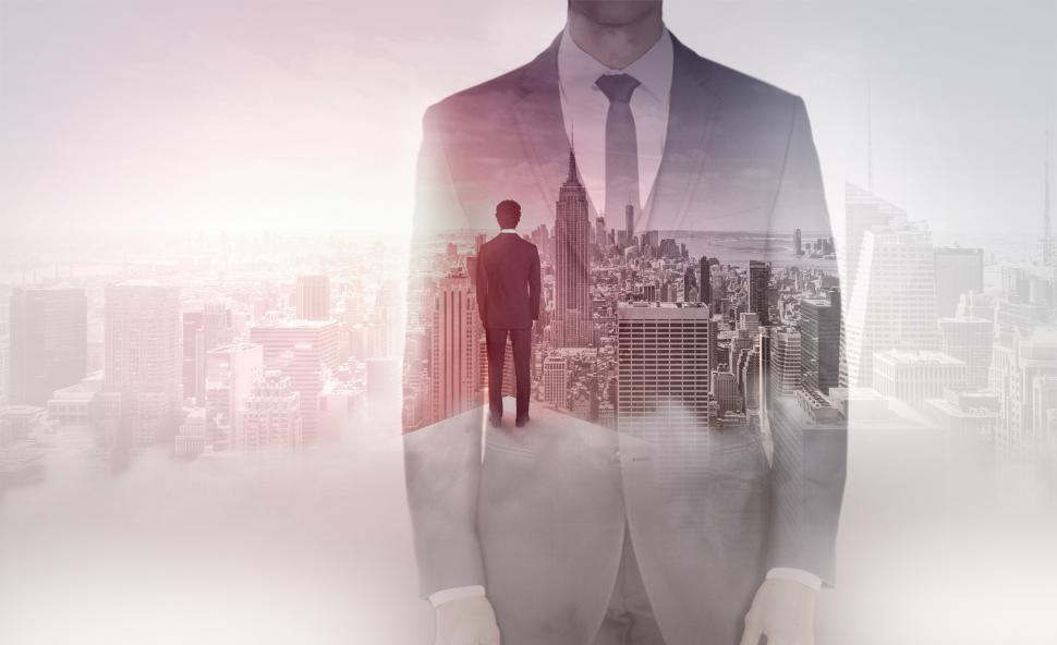 Free Image of Businessman Overlooking Manhattan - Success and Achievement 
