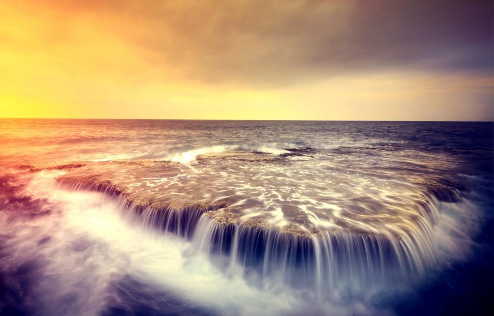 Free Image of Sea Water Falling From Rocks - Rocky Shore - Dreamy Looks 