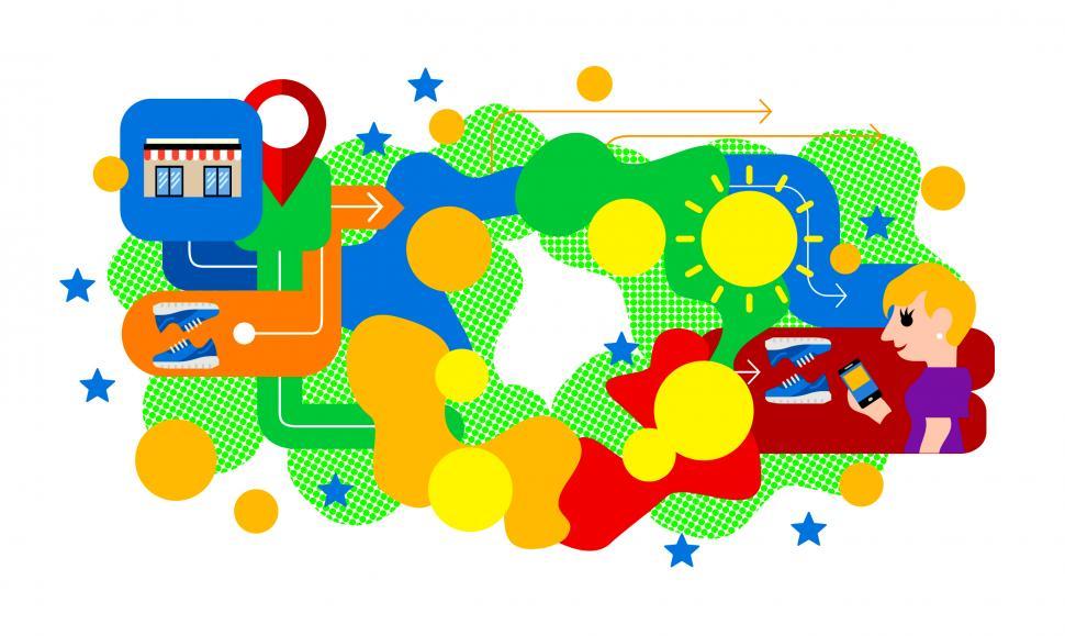Free Image of Online Shopping - Quirky Colorful Drawing 