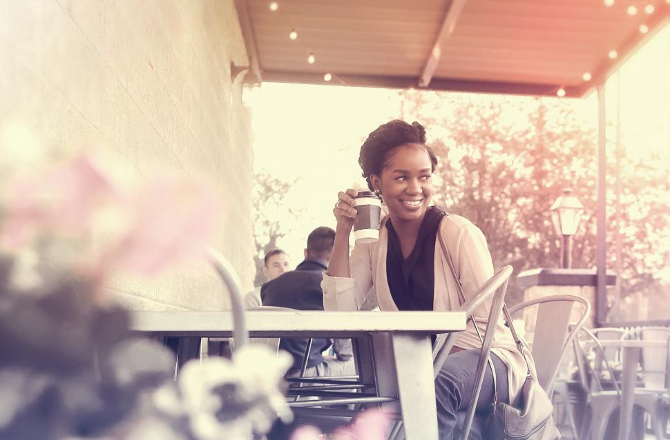Free Image of Young Woman Drinking Coffee  