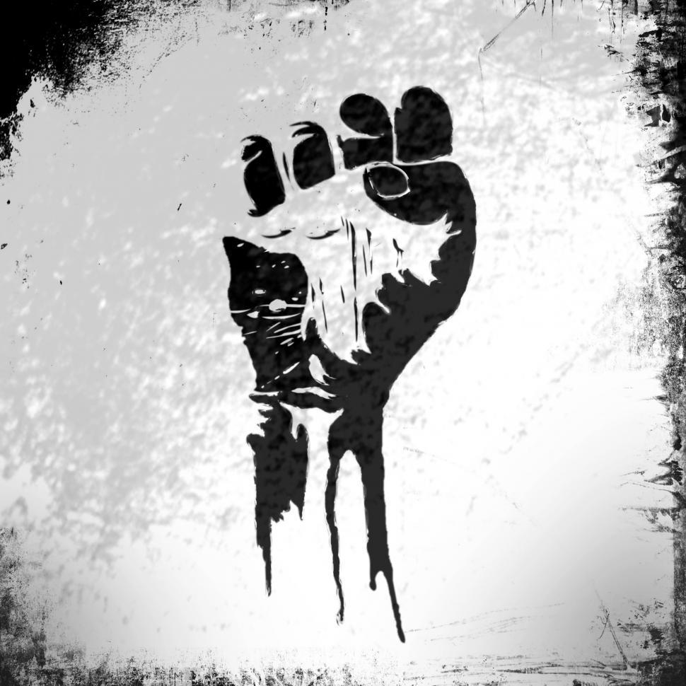 Free Image of Power to the People - Raised Fist - Grunge Background 