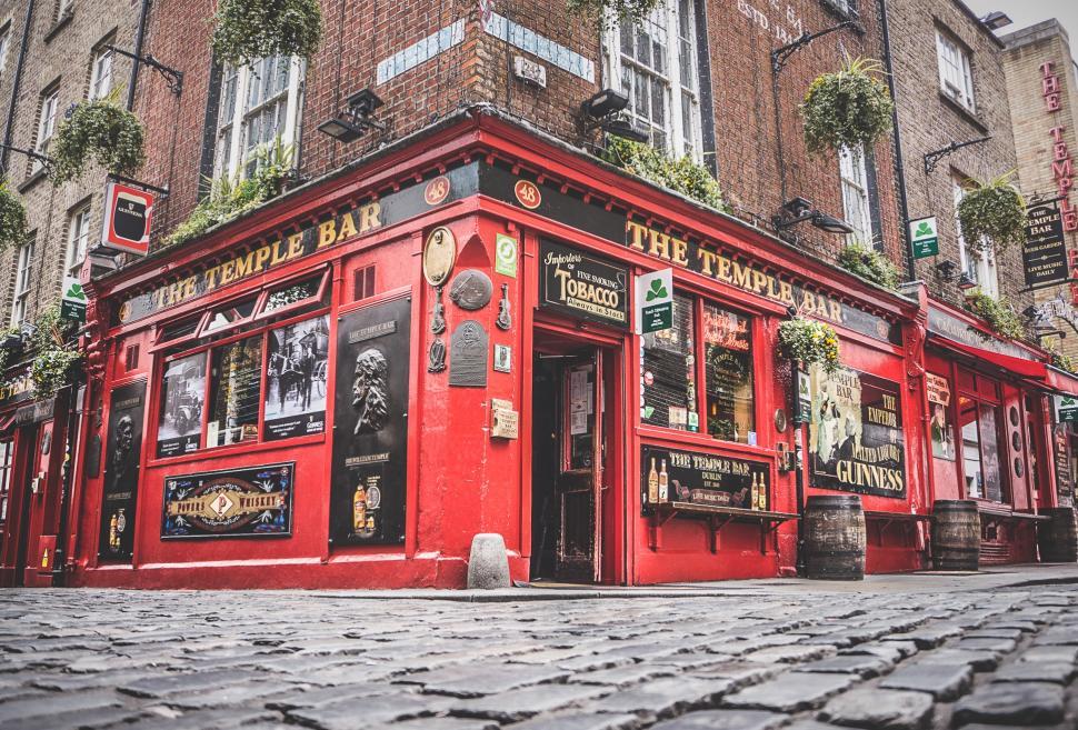 Free Image of Irish pub The Temple Bar in the center of the Irish capital Dublin 