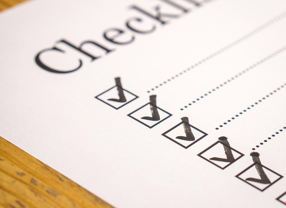Free Image of Close up of a checklist 