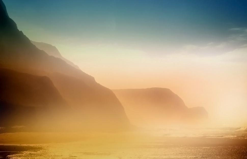 Free Image of Foggy Beach and Cliffs - Cordoama Beach - Algarve - Portugal 
