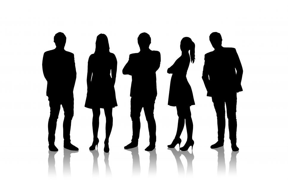 Free Image of Silhouettes of business people 